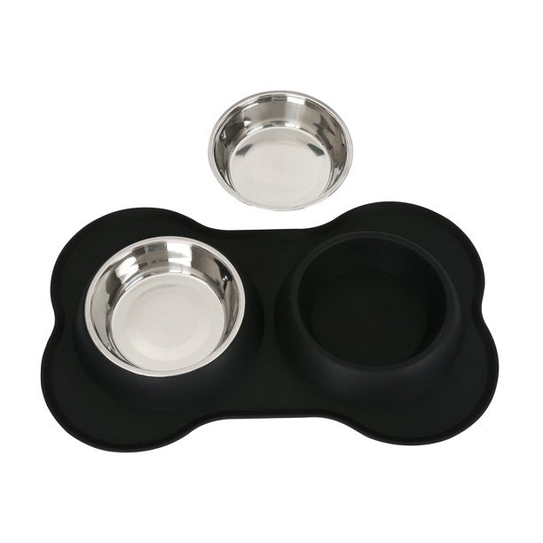 Double Dog Bowls With Mat