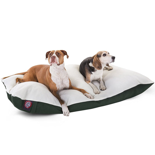 Poly Cotton Rectangular Pillow Pet Bed Green Large