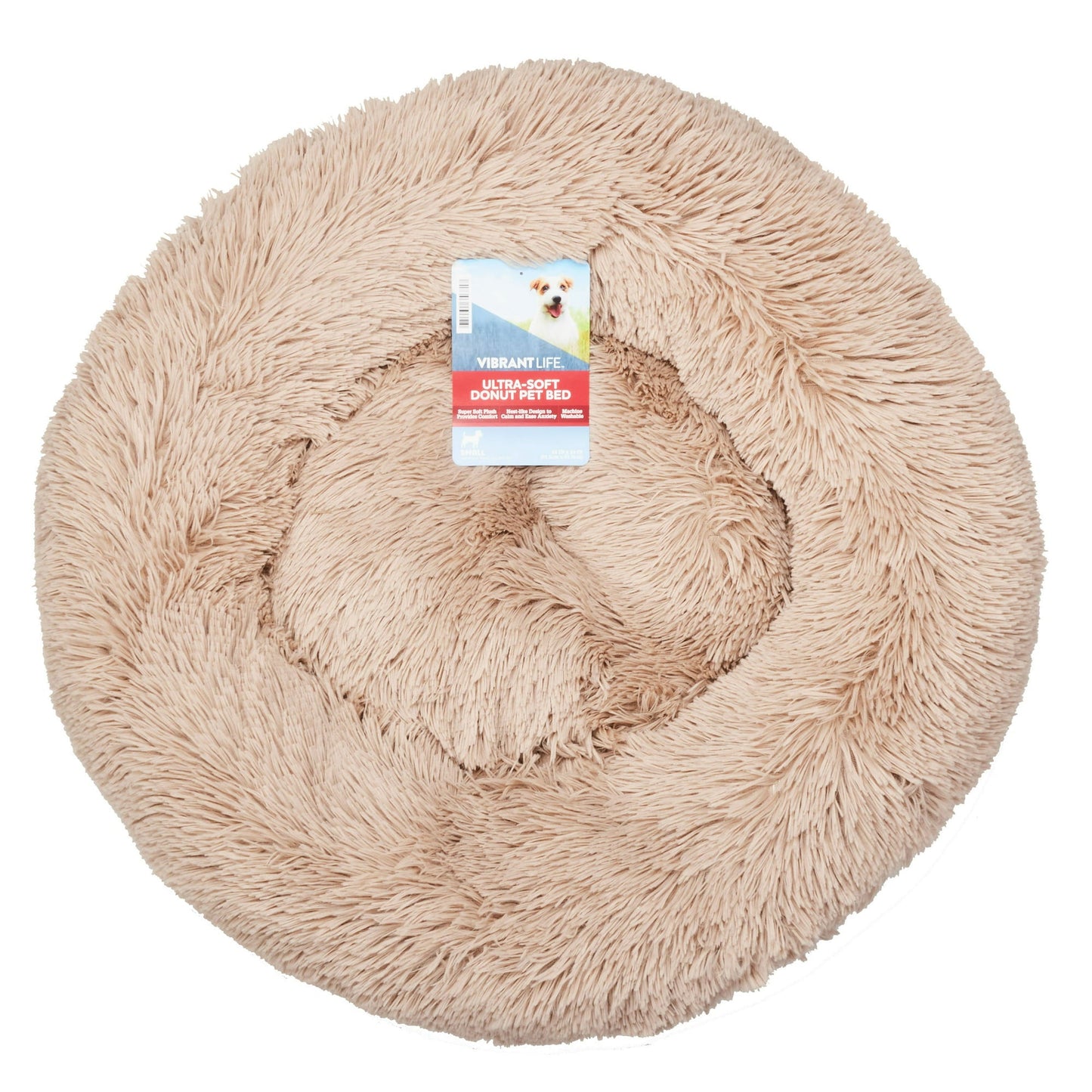 Donut Plush Pet Bed Beige