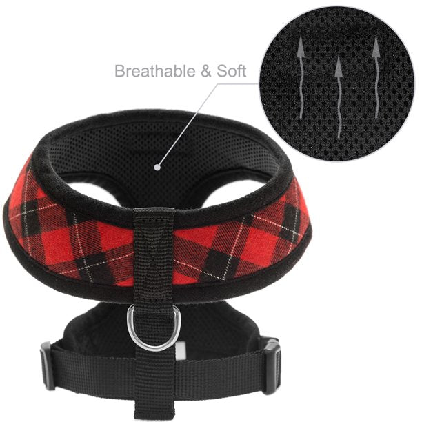 Dog Harness with Leash in Red Extra Small