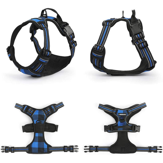 Dog Harness Small in Blue Plaid