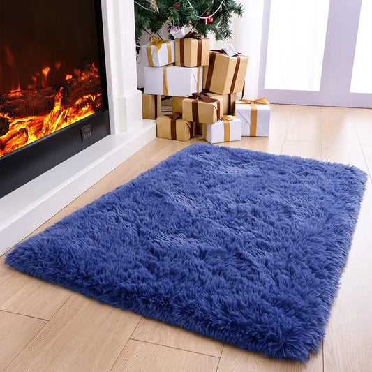 Area Rug for Bedroom Kids Room 2x3 ft Navy Blue