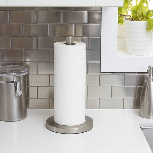 Paper Towel Holder with Weighted NonSlip Base 14 Inch in Black