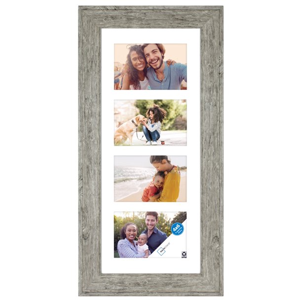 Collage Frame Rustic Gray  4x6 Inches