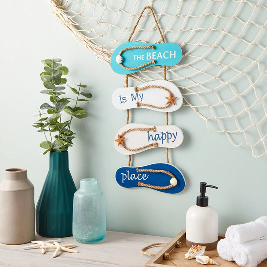 Hanging Flip Flop Beach Decor in 8.5x20 Inches in Multicolor