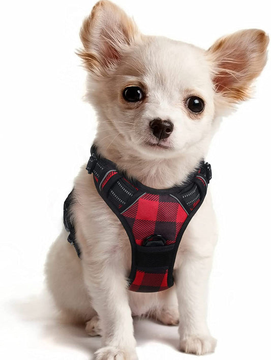 Dog Harness Small in Red Plaid