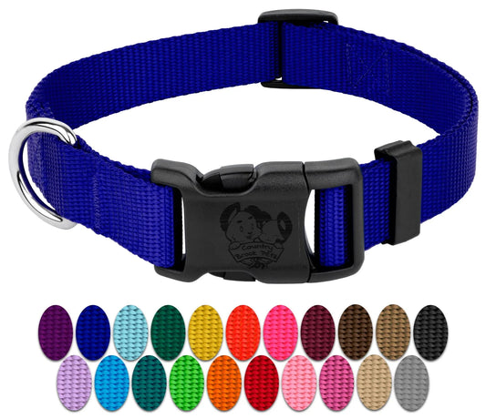 Nylon Dog Collar Bright Royal Large Blue