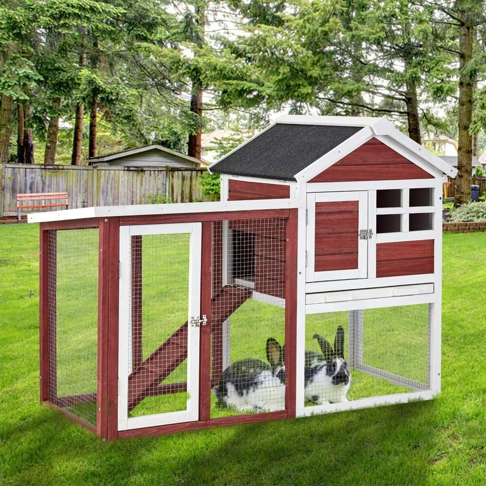 Small Animal House w/ Pen in Red - Pets R Family