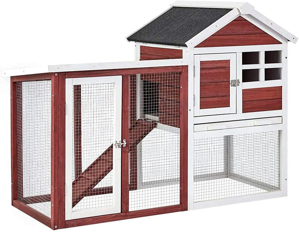 Small Animal House w/ Pen in Red - Pets R Family