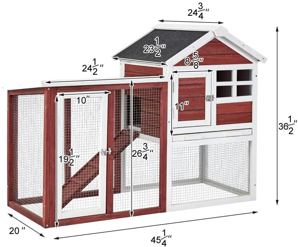 Small Animal House w/ Pen in Red - Pets R Family