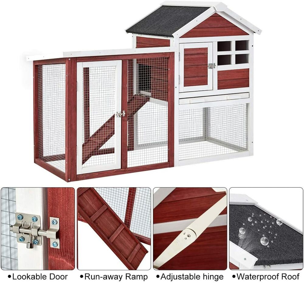 Small Animal House w/ Pen in Red - Pets R Family