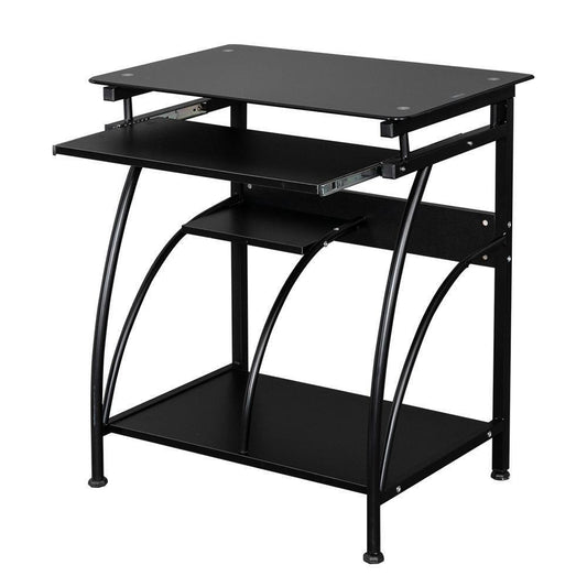 Computer Desk with Pullout Keyboard in Black - Vogue Homes