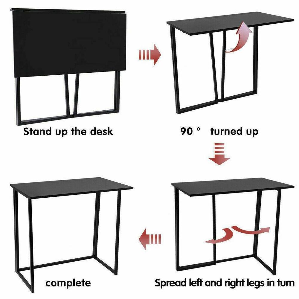 Computer Desk Folding in Black - Vogue Homes