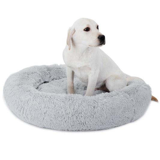 Pet Bed Fur Donut in Gray 33 x 7in - Pets R Family