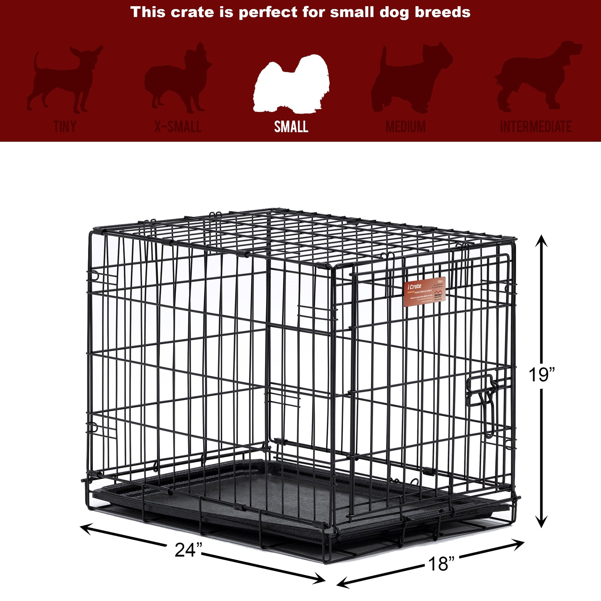 Dog Crate Single Door iCrate 24in - Pets R Family