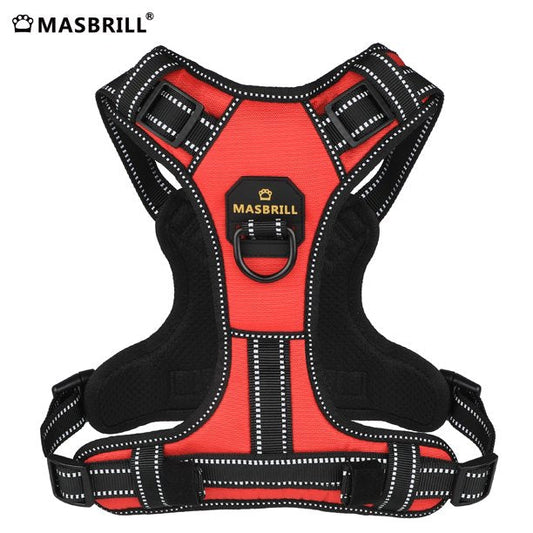 Dog Chest Harness Adjustable for Small Dog Red in Medium