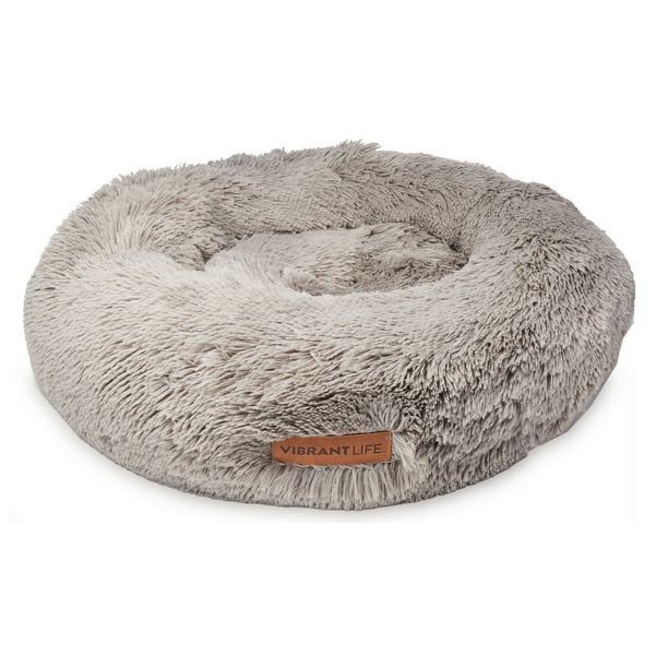 Plush Donut Bed for Pet in Gray