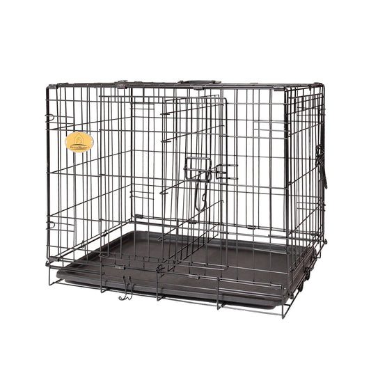 Pet Crate Double Door Folding Wire in Black Extra Small