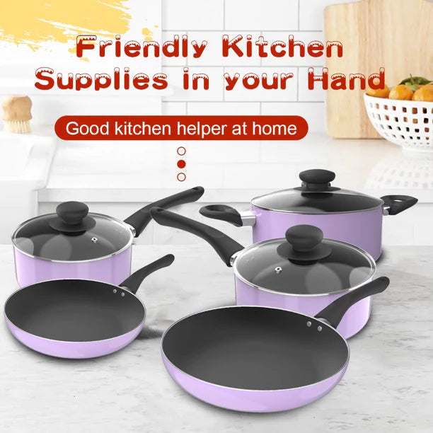 Cookware Set Pots and Pans in Purple