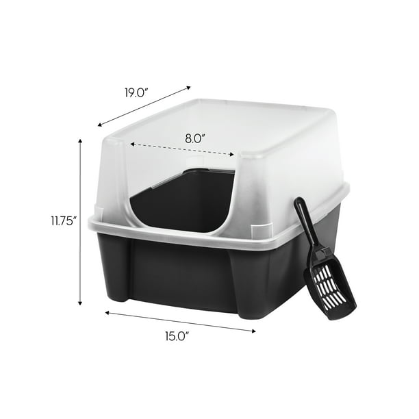 Pet Box with Shield and Scoop in Black