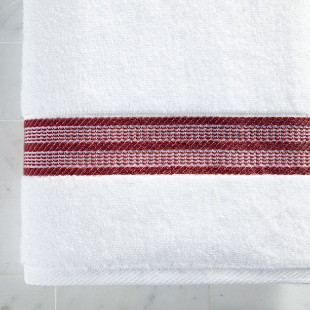 Bath Set Red Solid or Stripe