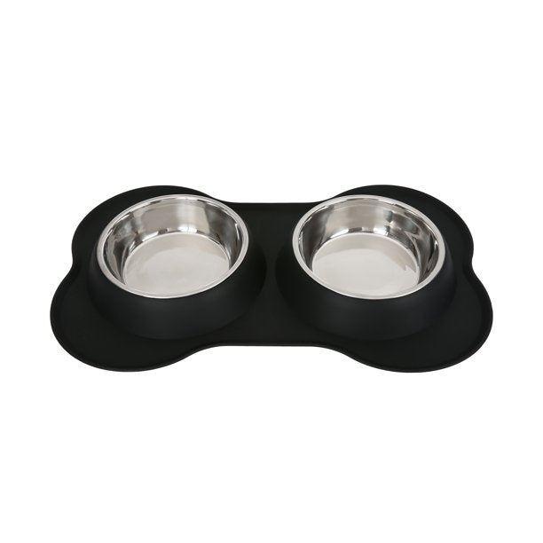 Double Dog Bowls With Mat