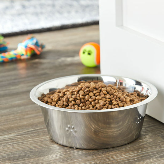 Stainless Steel Pet Bowl with Paws XL