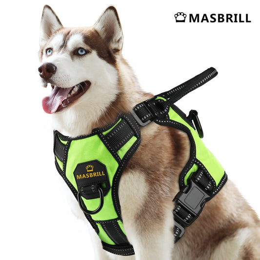 Reflective Dog Harness Medium Green