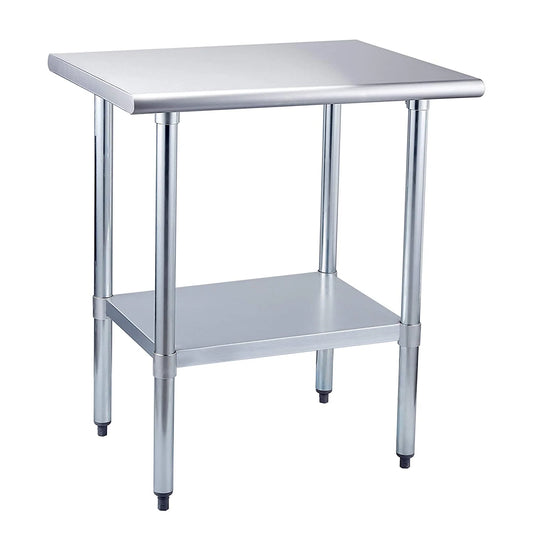 Table with Undershelf and Galvanized in Silver