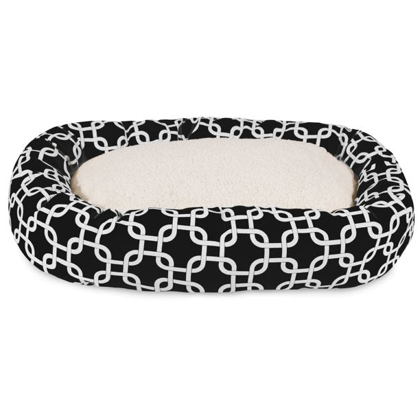 Sherpa Bagel Pet Bed For Dogs Black Extra Large