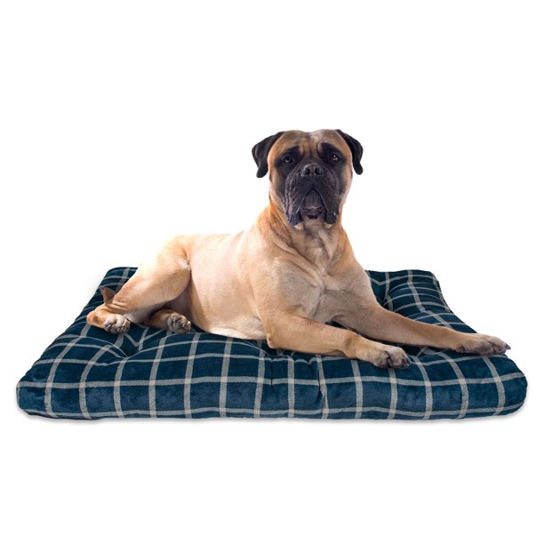 Extra Dog Bed Plush Tufted Blue Large