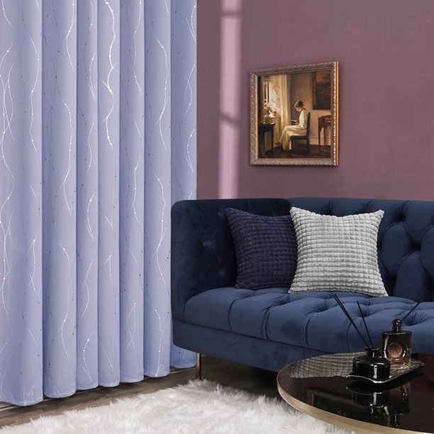 Curtains Set of 2 Panels Size 52x45 Inches in Light Purple