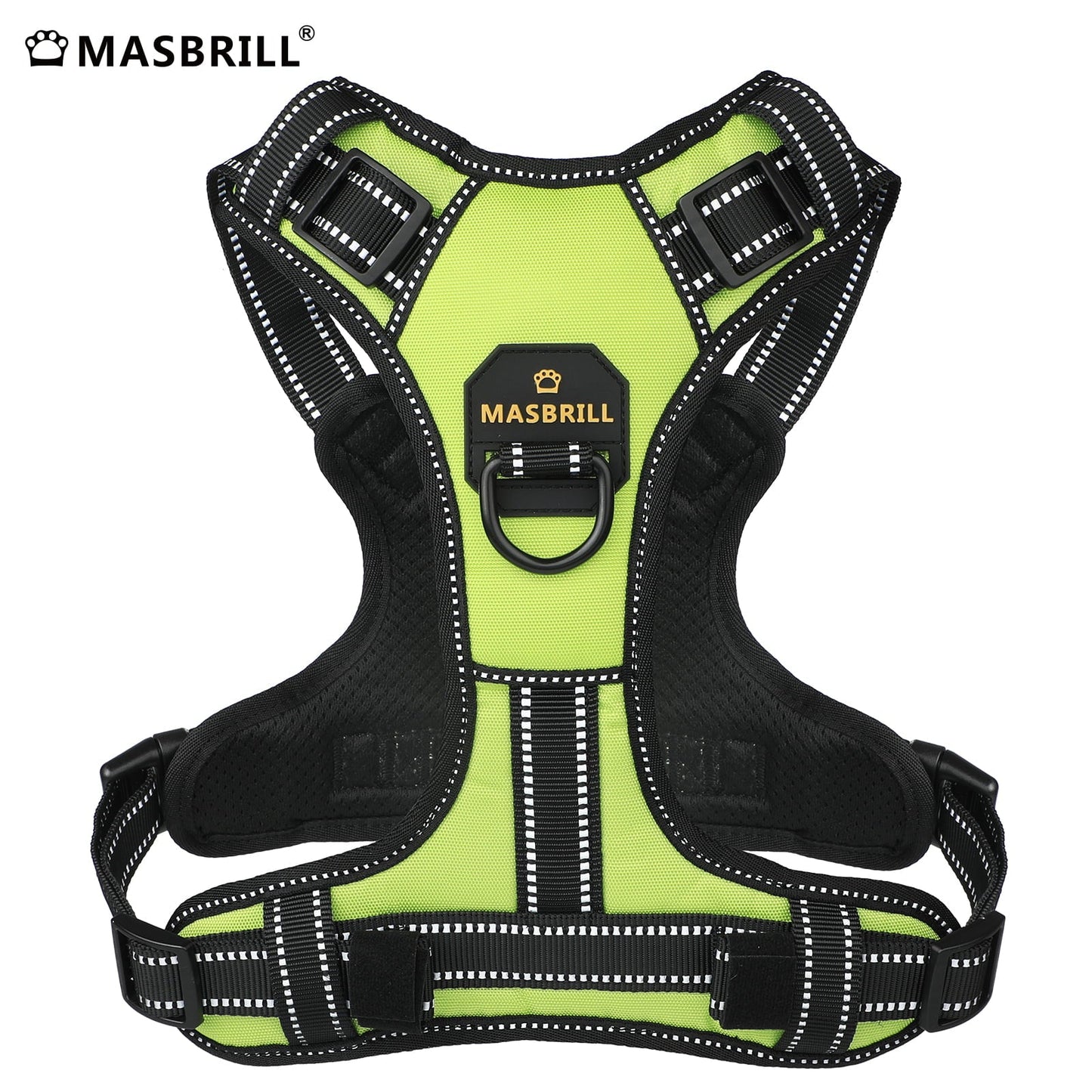 Reflective Dog Harness Medium Green