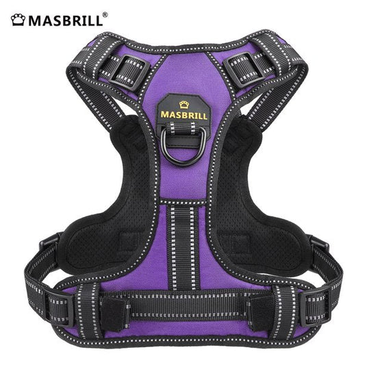 Reflective Dog Harness Large Purple