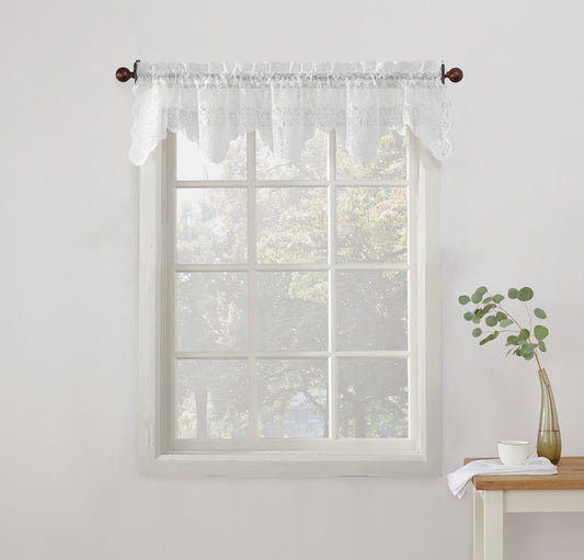 Rod Pocket Kitchen Curtains 58x14 Inches in White