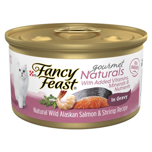 Pet Food in Wild Alaskan Salmon and Shrimp 3 oz Cans 12 Packs