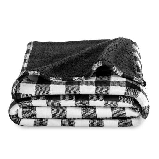 Bare Home Blanket Sherpa Reversible in White or Black Twin or Twin XL