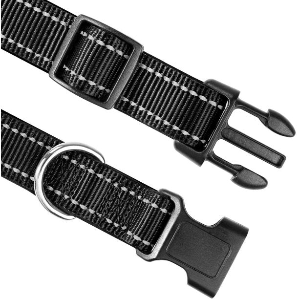 Reflective Dog Collar XL in Black