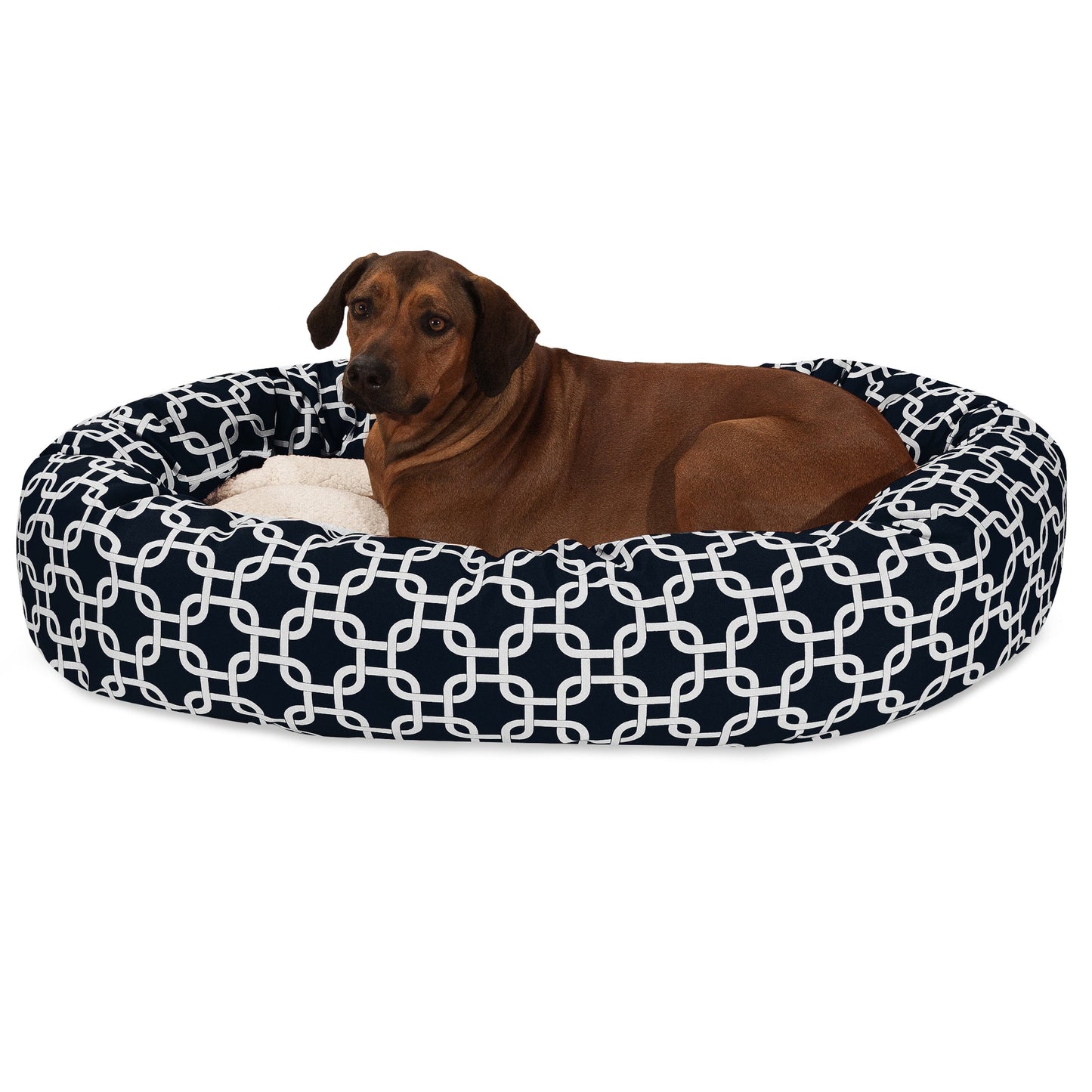 Sherpa Bagel Pet Bed For Dogs Black Extra Large
