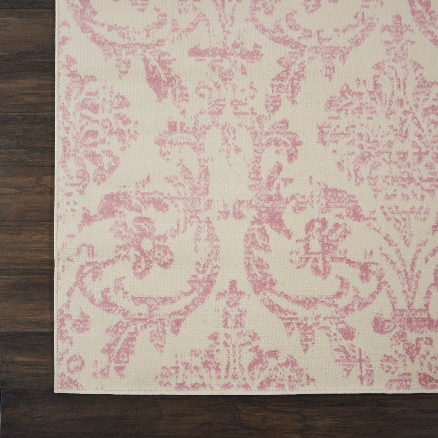 Area Rug Jubilant Distressed Damask in Pink 8ft 6in x 12in