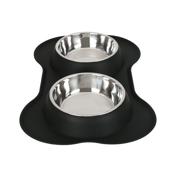 Double Dog Bowls With Mat