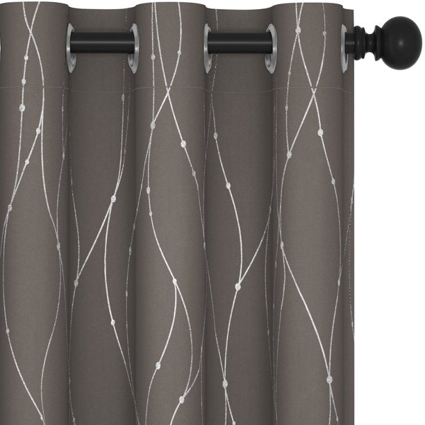 Curtain 2 Panels Size 52x63 Inches Color Taupe