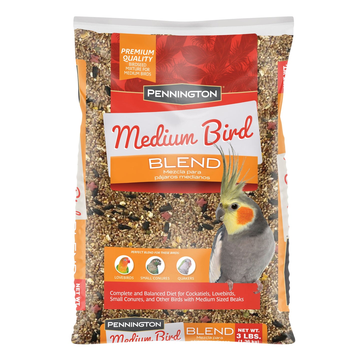 Medium Bird Blend Bird Food for Cockatiels Love Birds 3 lb Bag