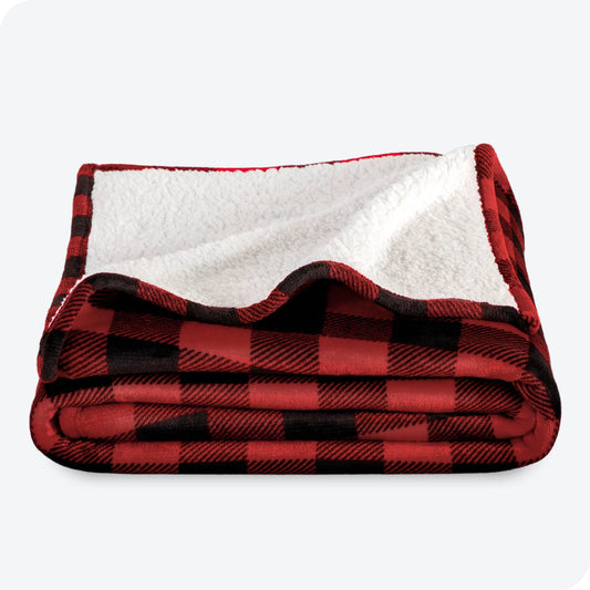 Bare Home Blanket Sherpa Reversible in Red or Black Twin or Twin XL