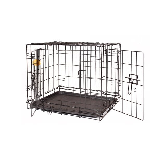 Pet Crate Double Door Folding Wire in Black Extra Small