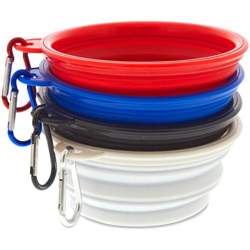 Collapsible Pet Dishes 4 Pack in Multiple Colors