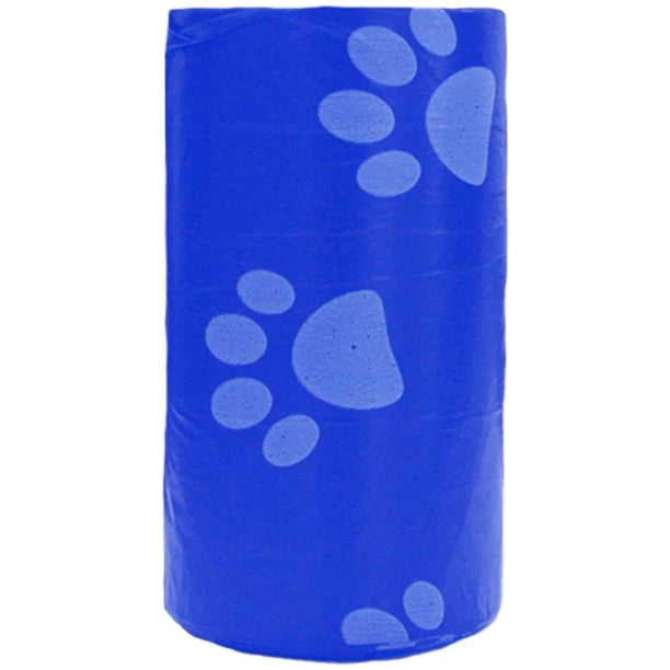 Pet Waste Poop Bags with Paw Prints 220 Bags Blue