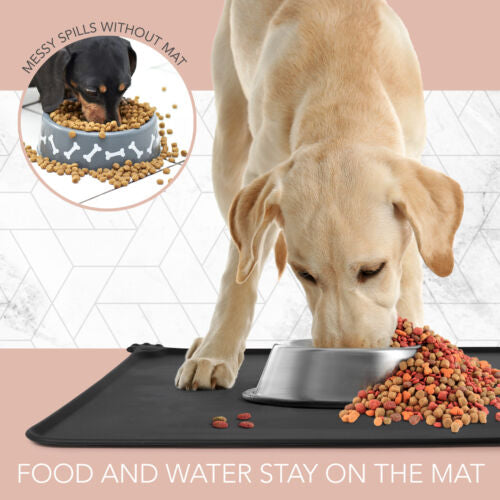 Pet Feeding Mat Non Slip Placemat Bowls 19x12 Inches