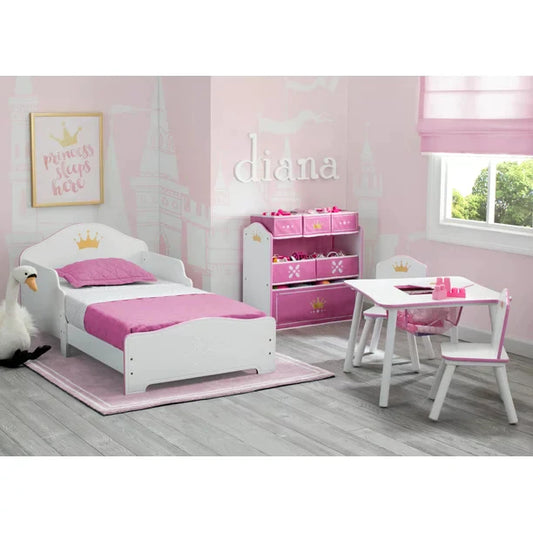 Toddler Bed Wood White Pink