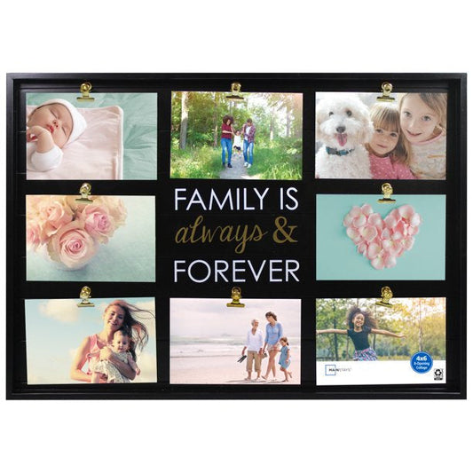 Collage Frame 4x6 8 Opening Black Plank